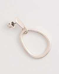 Silvertone Open Circle Drop Earrings