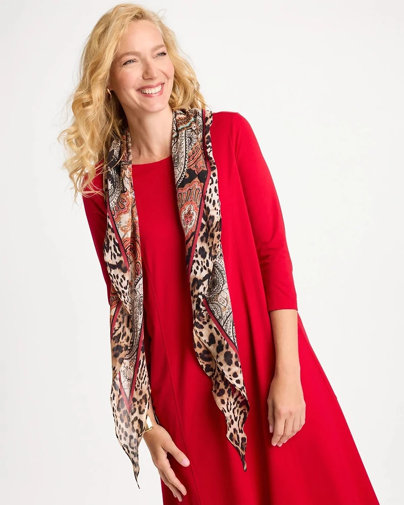 Ornate Paisley Print Diamond Scarf