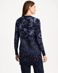 Ella Jacquard Open-Front Cardigan