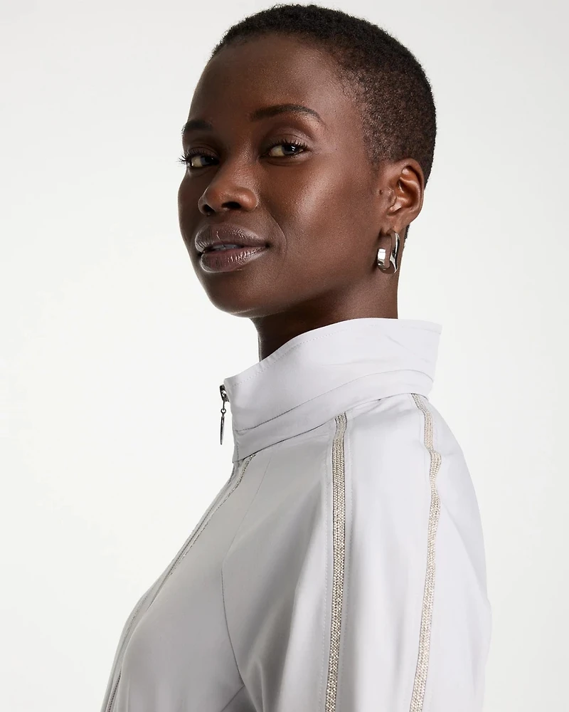 Zenergy® UPF Zip-Front Caviar Trim Jacket