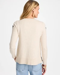 Zebra Embroidered Pullover Sweater