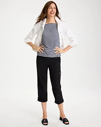 Cotton Striped Button Tee