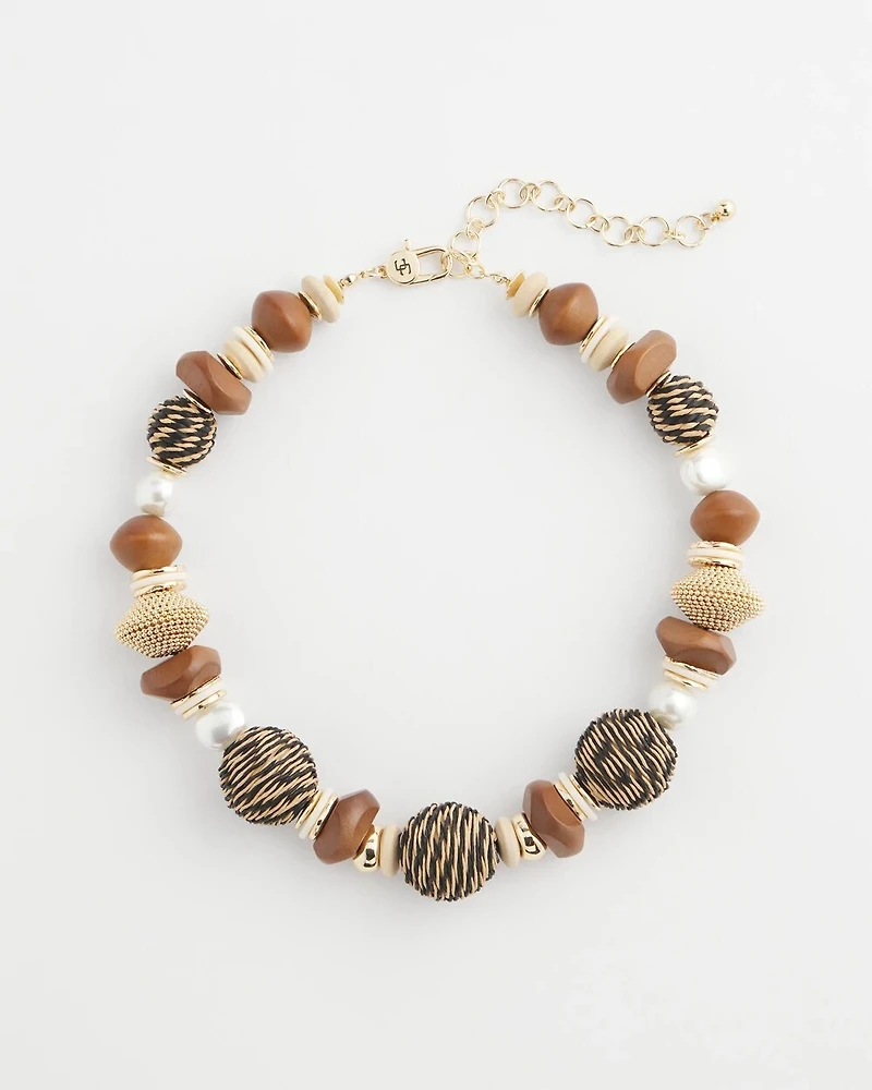 Mixed-Media Short Beaded Necklace