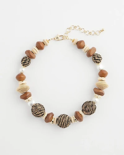 Mixed-Media Short Beaded Necklace
