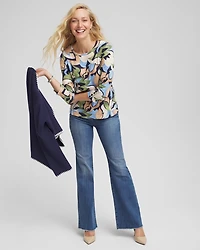 Mod Blooms Pima Button Tee