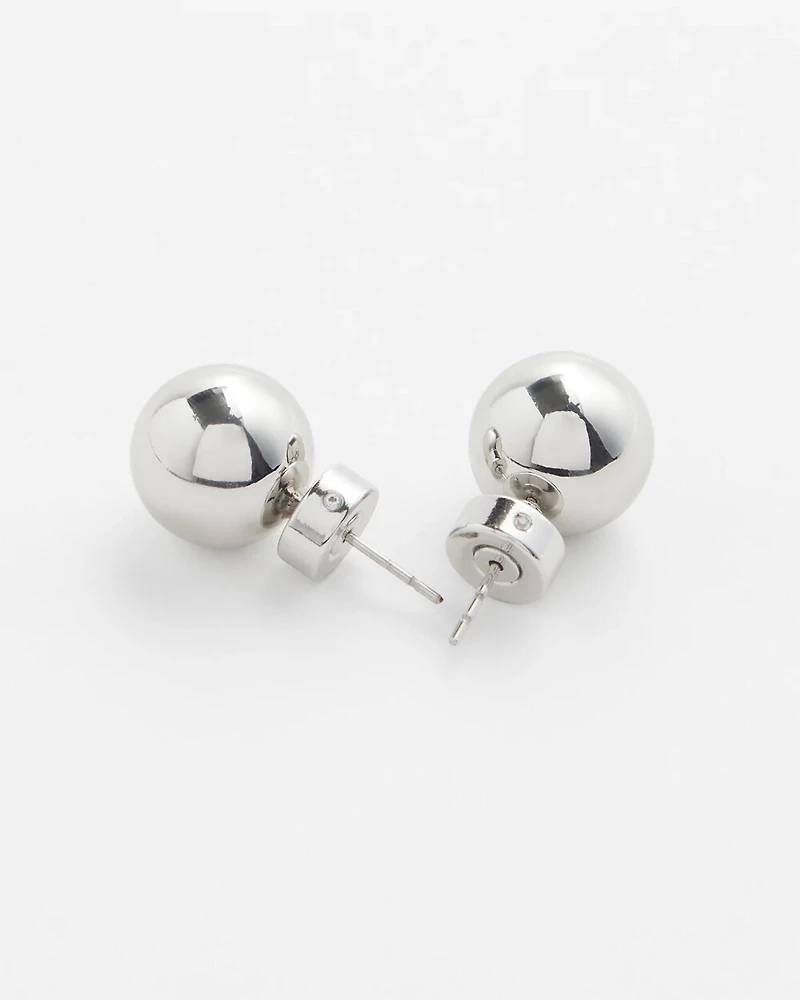 Silver Tone Stud Earrings