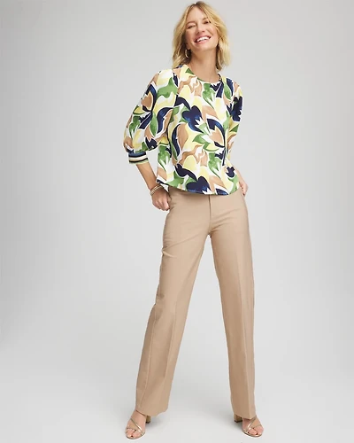 Petite Cotton Straight-Leg Trousers