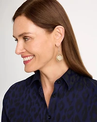 Mixed Metal Medallion Earrings