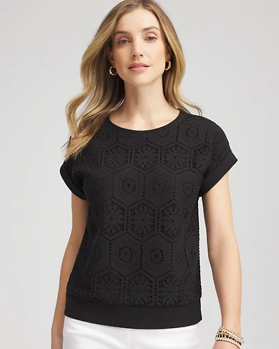 Crocheted Cotton-Blend Shirt