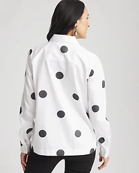 No Iron™ Polka-Dot Jacquard Shirt