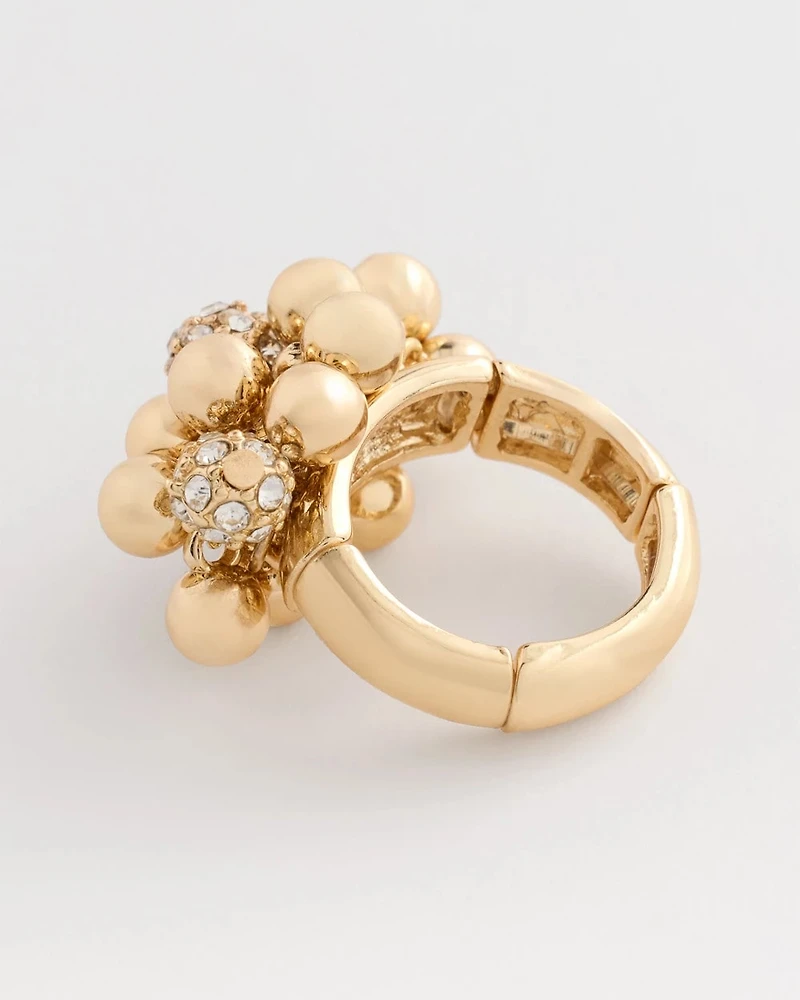 Goldtone Shimmer Stretch Ring
