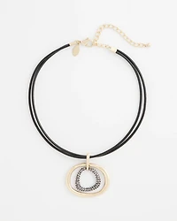 Pave Corded Pendant Necklace