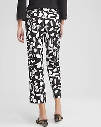 Petite Abstract Print Trapunto Cropped Pants