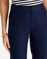 Linen Fly Front Pants