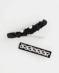 Set of Two Jeweled Barrettes