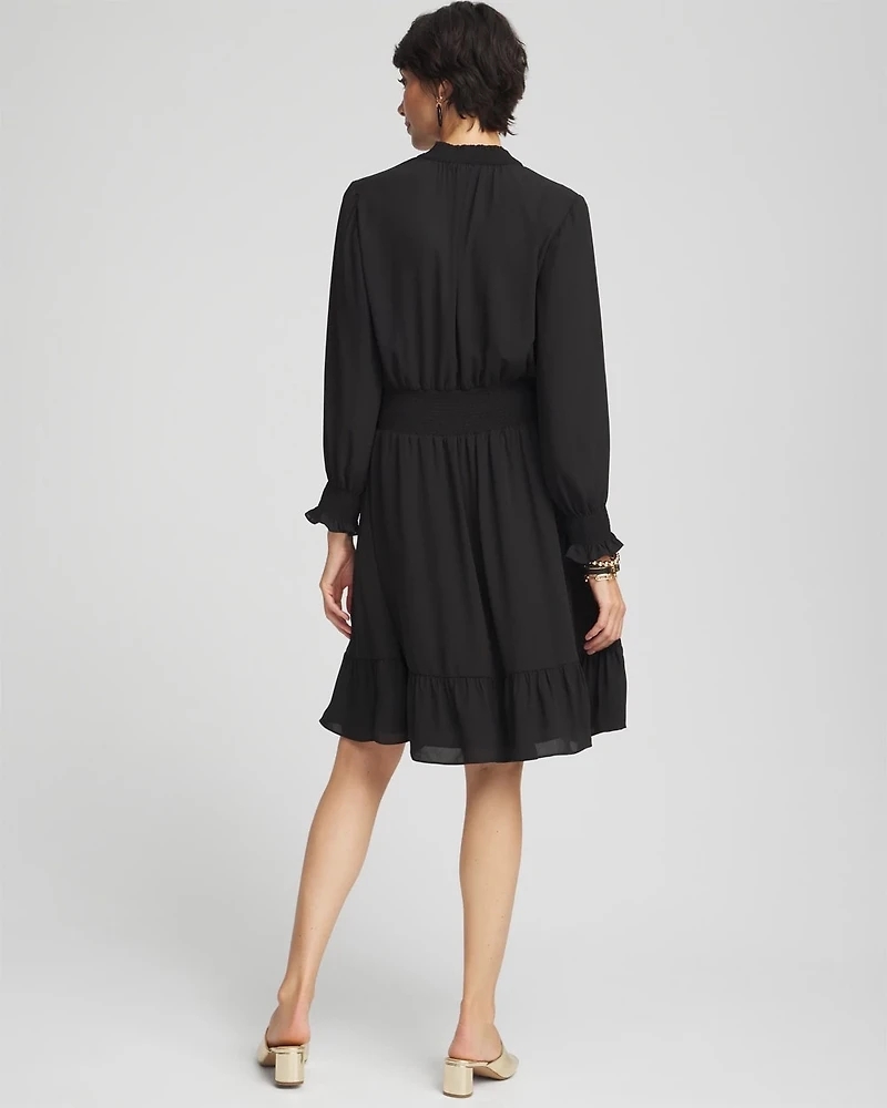 Smocked Waist Ruffle Dress