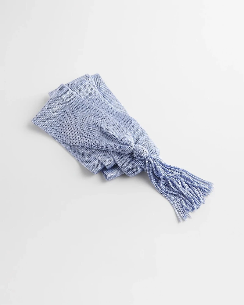Metallic Knit Skinny Scarf