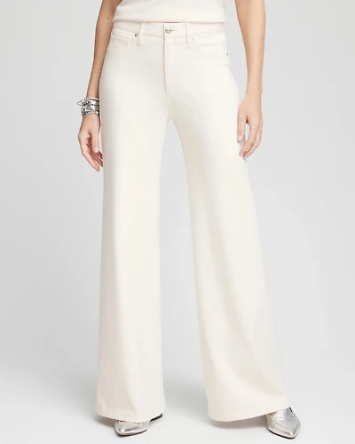 Petite High Rise Wide Leg Ponte Pants