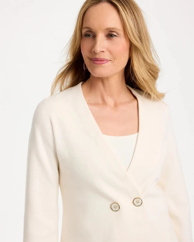 Double Breasted Long-Sleeve Cardigan