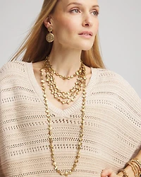 Goldtone Nugget Collar Necklace