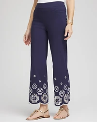 Brigitte™ Embroidered Wide-Leg Cropped Pants