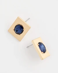 Blue & Gold Stud Earrings