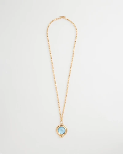 Twice As Nice Aqua Pendant Necklace