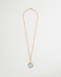 Twice As Nice Aqua Pendant Necklace