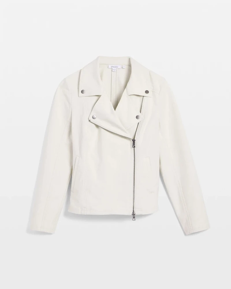 Stretch Knit Moto Jacket