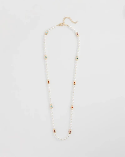 Goldtone Faux Pearl Single-Strand Necklace
