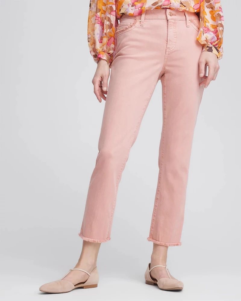 Girlfriend Frayed Cropped Jeans