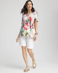 Floral Short Sleeve Forward-Seam Tee