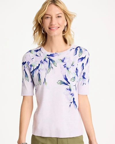 Ella Short-Sleeve Orchid Sweater