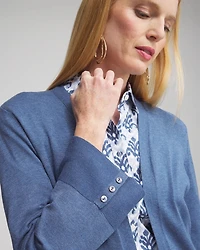 Spun Rayon Flare Sleeve Cardigan