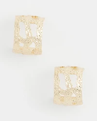 No Droop® Cutout Goldtone Hoop Earrings