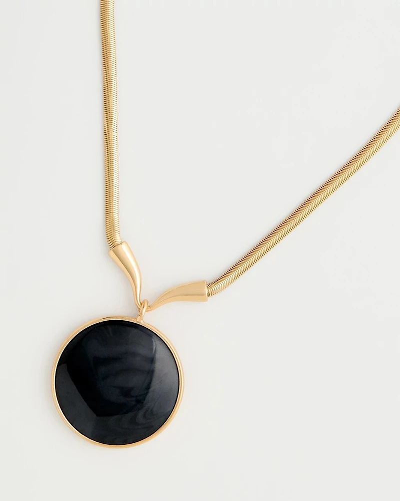 Black Gold Pendant Necklace