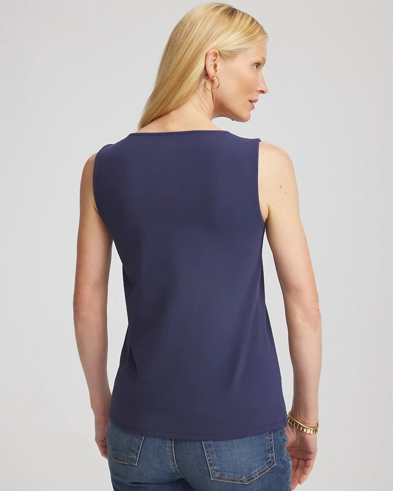 Jersey Knit Square-Neck Tank