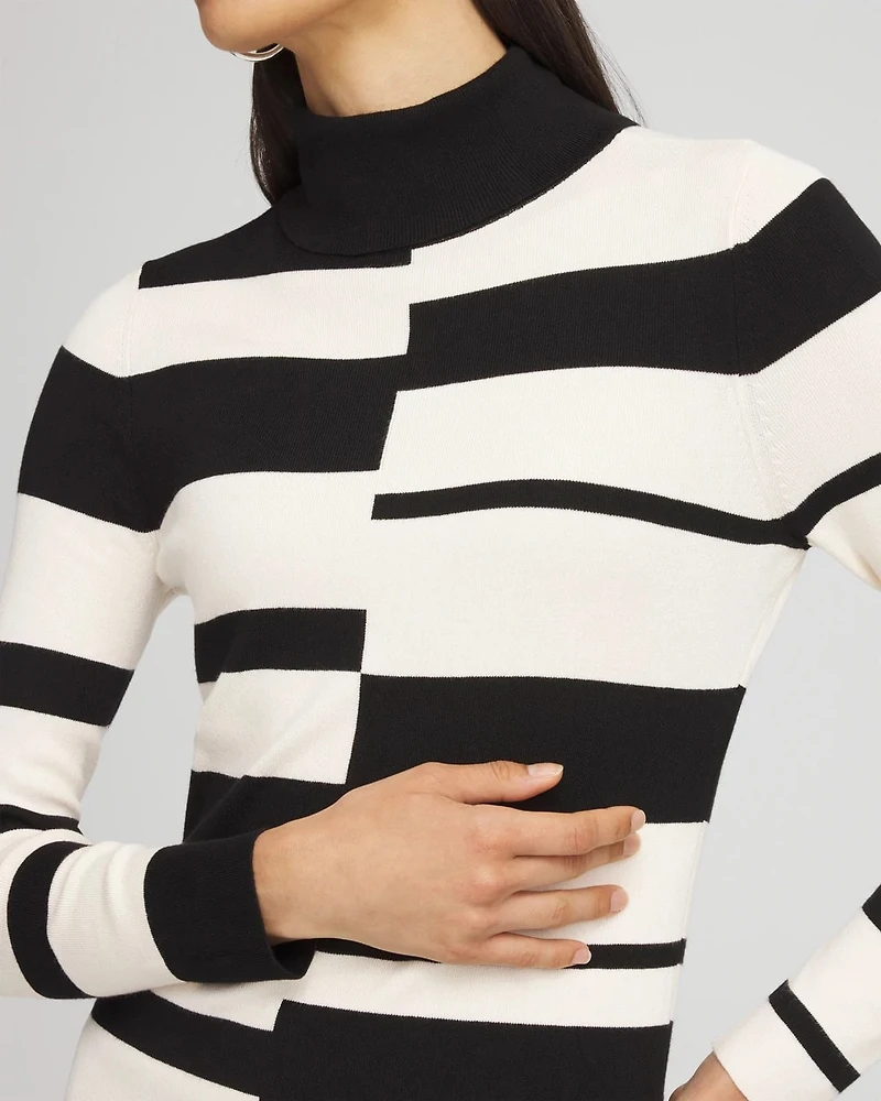 ECOVERO™ Striped Turtleneck Sweater
