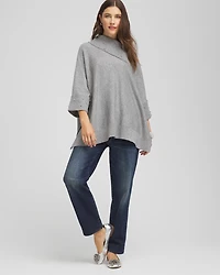 Embellished Sweater Poncho