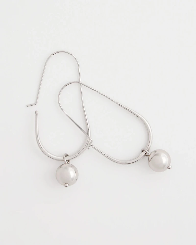 Silvertone Bead Threader Earrings