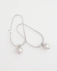 Silvertone Bead Threader Earrings