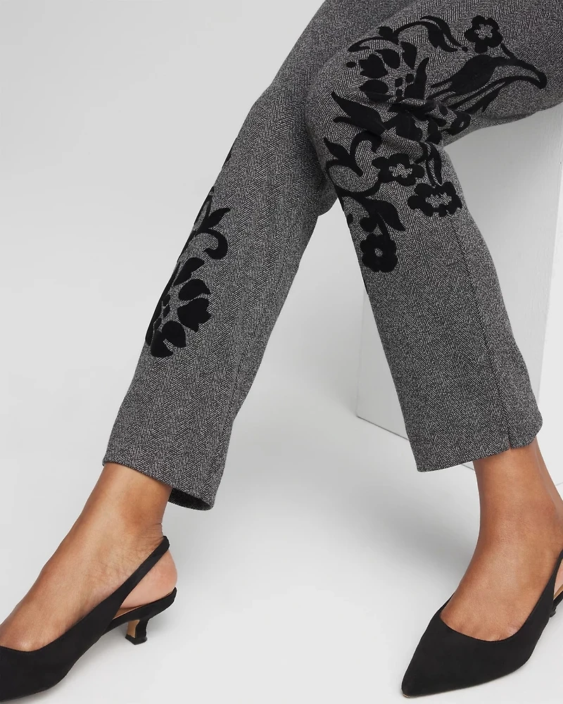 Juliet Flocked Menswear Ankle Pants