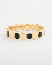 Black Goldtone Glam Stretch Bracelet