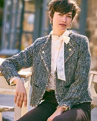 Tweed Mix Moto Jacket