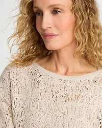 Cotton-Blend Dolman Pullover Sweater