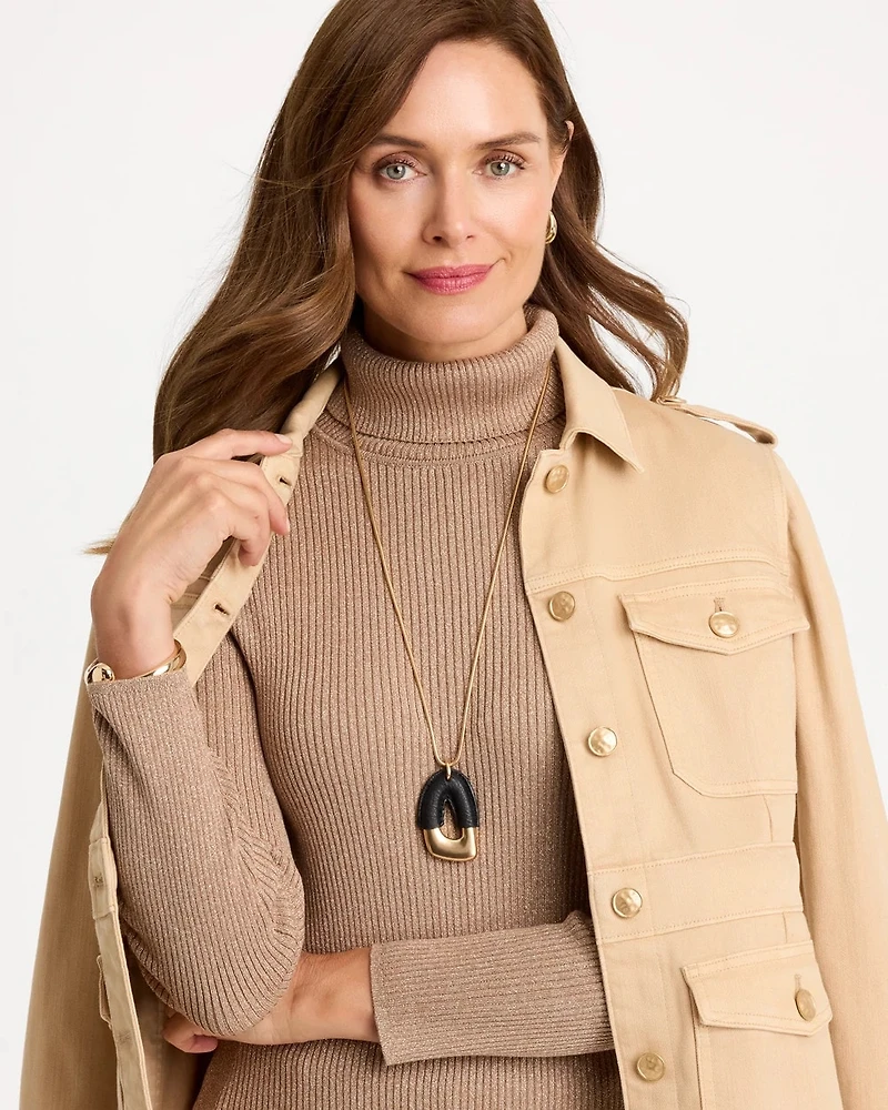 Black-Gold Pendant Necklace