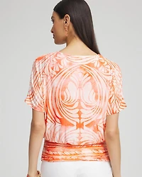 Touch of Cool™ Mesh Ruched Banded Hem Top