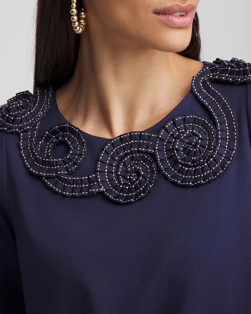 Bubble Hem Pleated Cotton Top