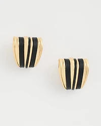 Black Goldtone Clip-On Earrings