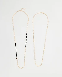 Black Gold Long Single-Strand Necklace